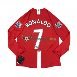 Manchester United Cristiano Ronaldo 7 2007 Retro Domácí Dres Dlouhý rukáv Muže Fotbalové Dresy
