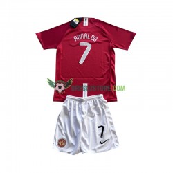 Manchester United Cristiano Ronaldo 7 Champion League 2007 Retro Domácí Dres Krátký rukáv Děti Fotbalové Dresy