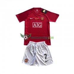 Manchester United Cristiano Ronaldo 7 Champion League 2007 Retro Domácí Dres Krátký rukáv Děti Fotbalové Dresy