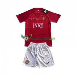 Manchester United Champion League 2007 Domácí Dres Krátký rukáv Děti Fotbalové Dresy