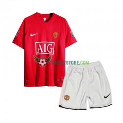 Manchester United 2007 Retro Domácí Dres Krátký rukáv Děti Fotbalové Dresy