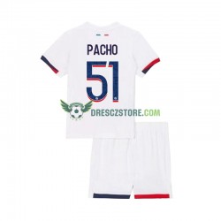 Paris Saint-Germain Willian Pacho 51 Venkovní Dres 2024-2025 Krátký rukáv Děti Fotbalové Dresy