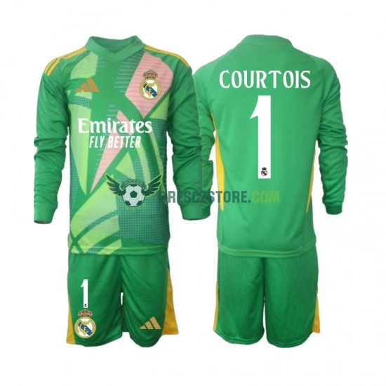 Real Madrid Thibaut Courtois 1 Brankářské Alternativní Dres 2024-2025 Dlouhý rukáv Děti Fotbalové Dresy