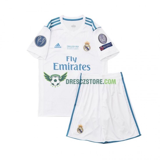 Real Madrid 2017 Retro Domácí Dres Krátký rukáv Děti Fotbalové Dresy
