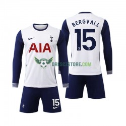 Tottenham Spurs Bergvall 15 Domácí Dres 2024-2025 Dlouhý rukáv Děti Fotbalové Dresy