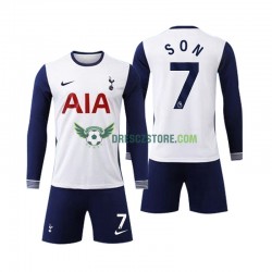 Tottenham Spurs Son 7 Domácí Dres 2024-2025 Dlouhý rukáv Děti Fotbalové Dresy