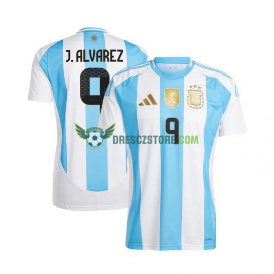 Argentina Julian Alvarez 9 Domácí Dres 2024 Krátký rukáv Muže Fotbalové Dresy
