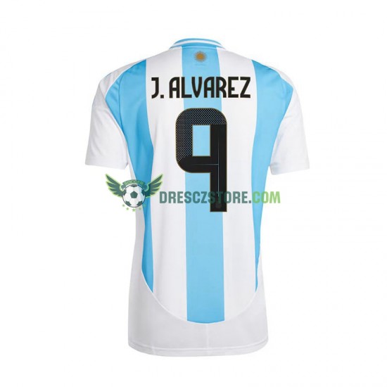 Argentina Julian Alvarez 9 Domácí Dres 2024 Krátký rukáv Muže Fotbalové Dresy