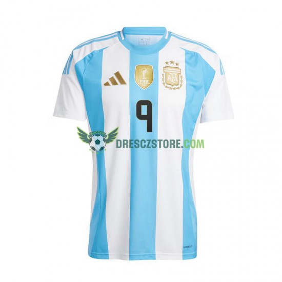 Argentina Julian Alvarez 9 Domácí Dres 2024 Krátký rukáv Muže Fotbalové Dresy