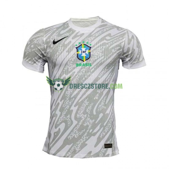 Brazílie Brankářské Domácí Dres 2024 Krátký rukáv Muže Fotbalové Dresy
