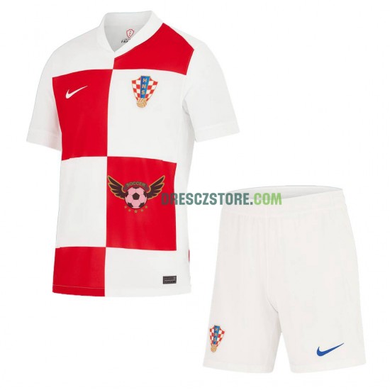 Chorvatsko Domácí Dres Euro 2024 Krátký rukáv Děti Fotbalové Dresy
