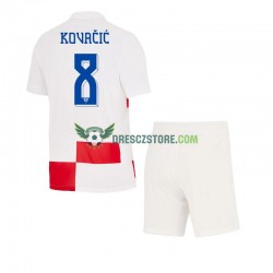 Chorvatsko Mateo Kovacic 8 Domácí Dres Euro 2024 Krátký rukáv Děti Fotbalové Dresy