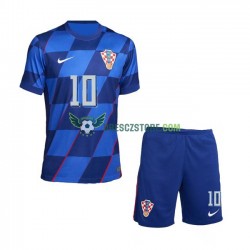 Chorvatsko Modrić 10 Venkovní Dres Euro 2024 Krátký rukáv Děti Fotbalové Dresy