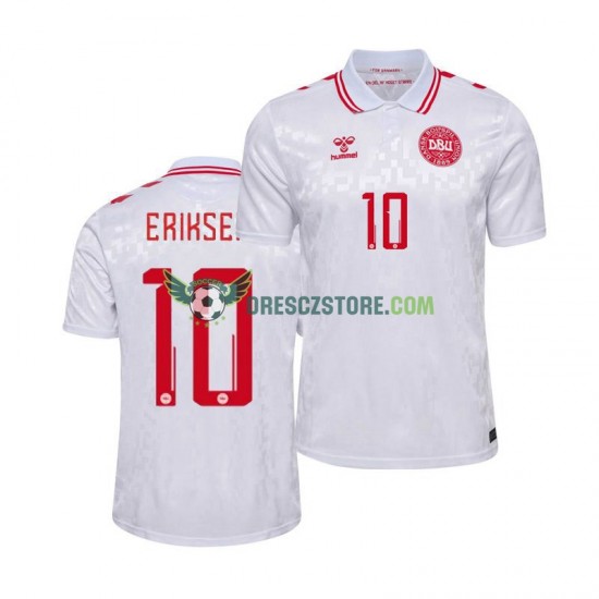 Dánsko Eriksen 10 Venkovní Dres Euro 2024 Krátký rukáv Muže Fotbalové Dresy