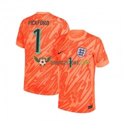 Anglie Pickford 1 Brankářské Domácí Dres Euro 2024 Krátký rukáv Muže Fotbalové Dresy