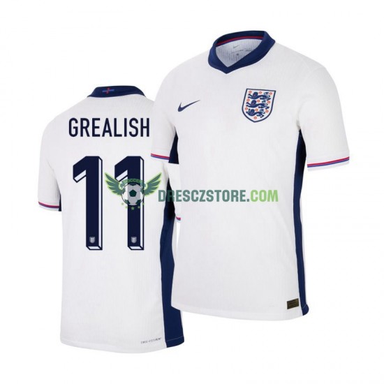 Anglie Jack Grealish 11 Domácí Dres Euro 2024 Krátký rukáv Muže Fotbalové Dresy