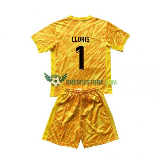 Francie Hugo Lloris 1 Brankářské Domácí Dres Euro 2024 Krátký rukáv Děti Fotbalové Dresy