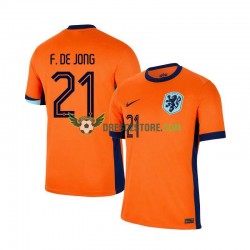 Nizozemsko Frenkie de Jong 21 Domácí Dres Euro 2024 Krátký rukáv Muže Fotbalové Dresy