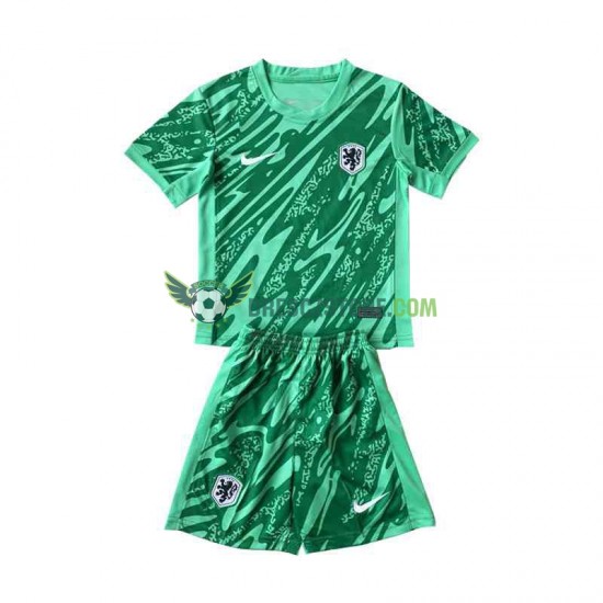 Nizozemsko Brankářské Domácí Dres Euro 2024 Krátký rukáv Děti Fotbalové Dresy