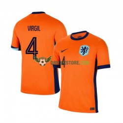 Nizozemsko Virgil van Dijk 4 Domácí Dres Euro 2024 Krátký rukáv Muže Fotbalové Dresy
