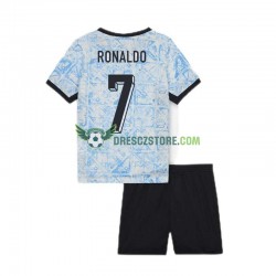 Portugalsko Cristiano Ronaldo 7 Venkovní Dres Euro 2024 Krátký rukáv Děti Fotbalové Dresy