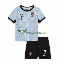 Portugalsko Cristiano Ronaldo 7 Venkovní Dres Euro 2024 Krátký rukáv Děti Fotbalové Dresy