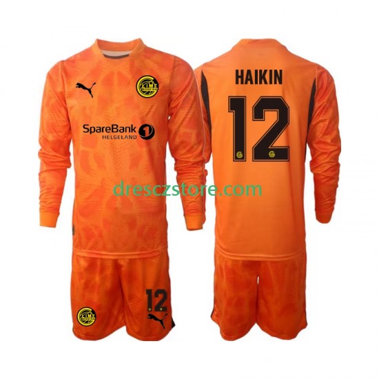 FK Bodø/Glimt  Nikita Haikin 12 Brankářské Venkovní Dres 2025 Dlouhý rukáv Děti Fotbalové Dresy