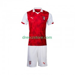 SC Braga Domácí Dres 2025-2026 Krátký rukáv Děti Fotbalové Dresy