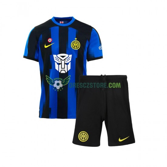 AC Milán Transformers Domácí Dres 2023-2024 Krátký rukáv Děti Fotbalové Dresy