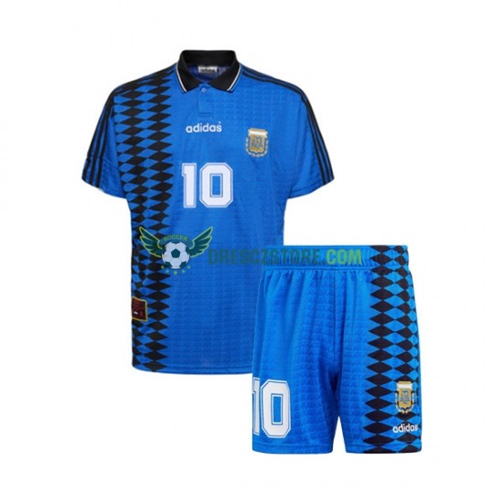 Argentina MARADONA 10 Retro Venkovní Dres 1994 Krátký rukáv Děti Fotbalové Dresy