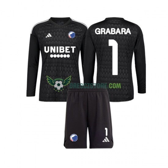 FC Copenhagen GRABARA 1 Brankářské Venkovní Dres 2023-2024 Dlouhý rukáv Děti Fotbalové Dresy