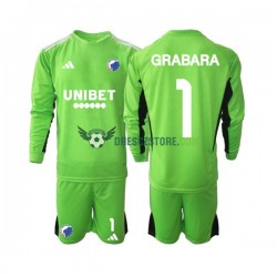 FC Copenhagen GRABARA 1 Brankářské Čtvrtý Dres 2023-2024 Dlouhý rukáv Děti Fotbalové Dresy