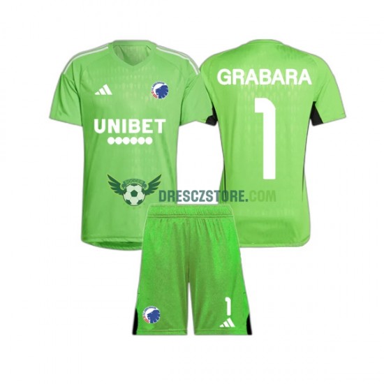 FC Copenhagen GRABARA 1 Brankářské Čtvrtý Dres 2023-2024 Krátký rukáv Děti Fotbalové Dresy