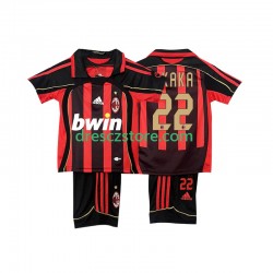 AC Milán KAKA 22 -2007 Retro Domácí Dres 2006 Krátký rukáv Děti Fotbalové Dresy