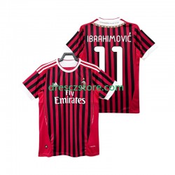 AC Milán Ibrahimović Zlatan 11 2012 Retro Domácí Dres 2011 Krátký rukáv Muže Fotbalové Dresy