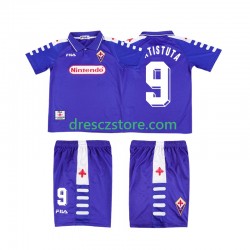 ACF Fiorentina BATISTUTA 9 Retro Domácí Dres 1998 1999 Krátký rukáv Děti Fotbalové Dresy