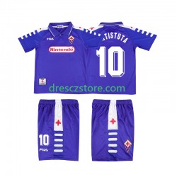 ACF Fiorentina RUICOSTA 10 Retro Domácí Dres 1998 1999 Krátký rukáv Děti Fotbalové Dresy