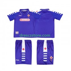 ACF Fiorentina Retro Domácí Dres 1998 1999 Krátký rukáv Děti Fotbalové Dresy