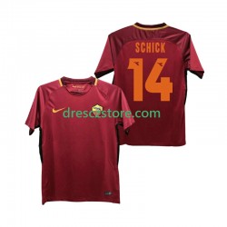 AS Řím SCHICK 14 2017-2018 Retro Domácí Dres Krátký rukáv Muže Fotbalové Dresy