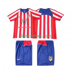 Atlético Madrid 2005 Retro Domácí Dres 2004 Krátký rukáv Děti Fotbalové Dresy