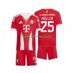 FC Bayern Mnichov Thomas Muller 25 Domácí Dres 2025-2026 Krátký rukáv Děti Fotbalové Dresy