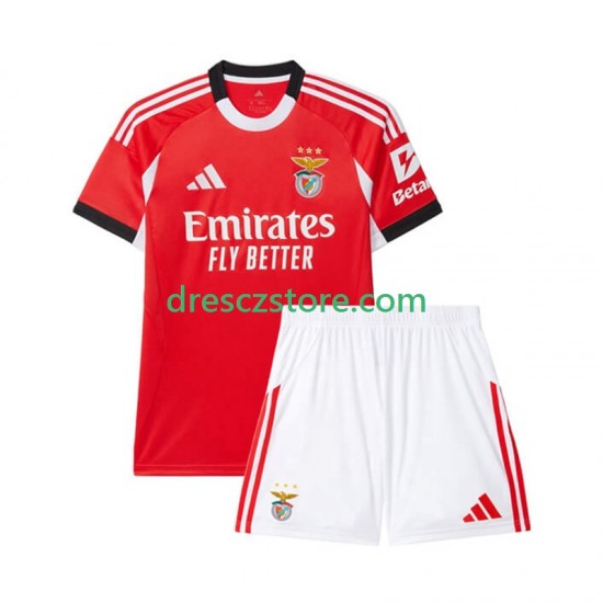 Benfica Domácí Dres 2025-2026 Krátký rukáv Děti Fotbalové Dresy