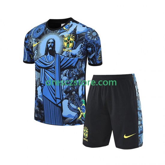 Brazílie JESUS Football Shirts Domácí Dres 2024-2025 Krátký rukáv Děti