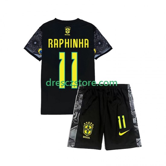 Brazílie RAPHINHA 11 Cheist the Redeemer Football Shirts Domácí Dres 2024 Krátký rukáv Děti