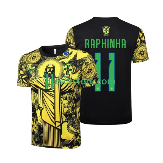 Brazílie RAPHINHA 11 Jesus Domácí Dres 2024 Krátký rukáv Muže Fotbalové Dresy
