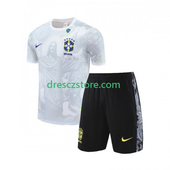 Brazílie Special JESUS Football Shirts Domácí Dres 2024-2025 Krátký rukáv Děti