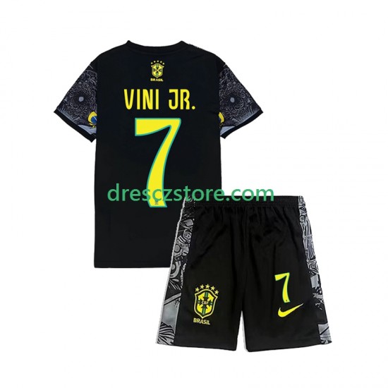 Brazílie Vinicius Junior 7 Cheist the Redeemer Football Shirts Domácí Dres 2024 Krátký rukáv Děti