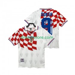 Chorvatsko BSUKER 9 Retro Domácí Dres 1998 Krátký rukáv Muže Fotbalové Dresy