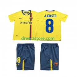 FC Barcelona A INIESTA 8 2009 Retro Venkovní Dres 2008 Krátký rukáv Děti Fotbalové Dresy