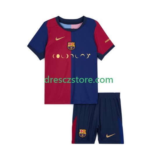 FC Barcelona Coldplay Domácí Dres 2024-2025 Krátký rukáv Děti Fotbalové Dresy